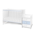 Letto MAXI PLUS NEW white+baby blue /Letto per bambini+mobiletto multifunzionale/